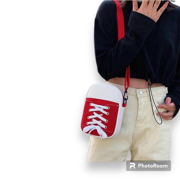 Women Canvas Bag Fashion Creative Personality Shoes Shape Shoulder Crossbody Bag - Picture 2 of 6